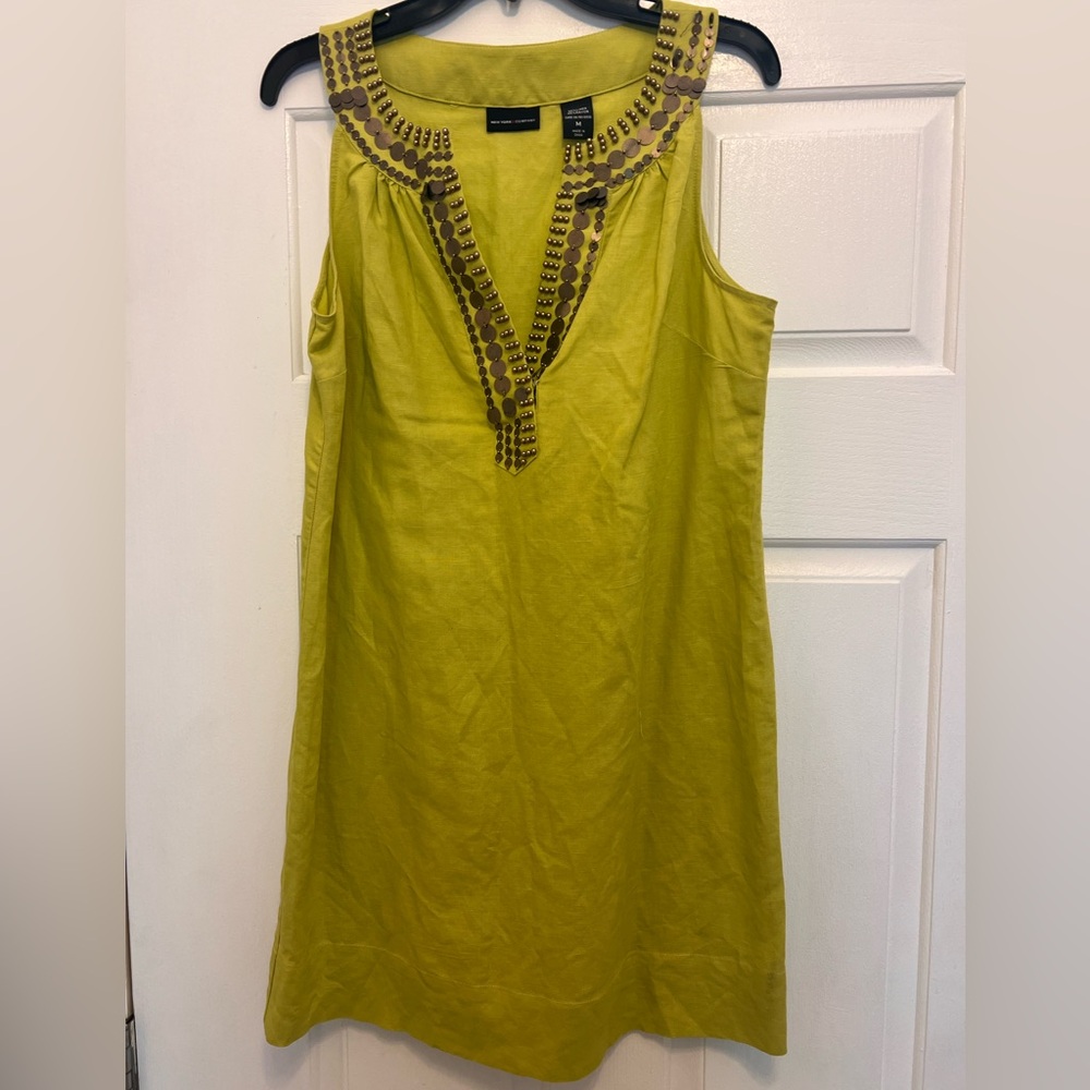 Embellished Green Sleeveless Dress